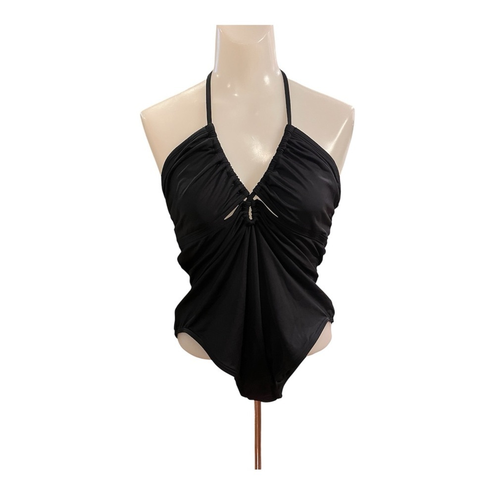 Banana Republic Black Halter One-Piece Swimsuit